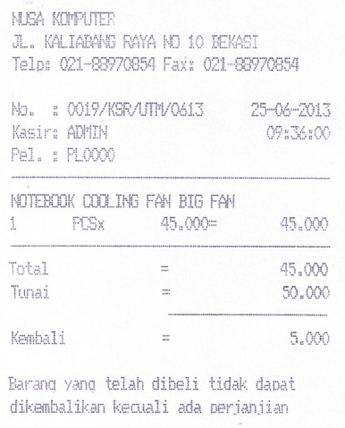 CONTOH STRUK KASIR contoh struk