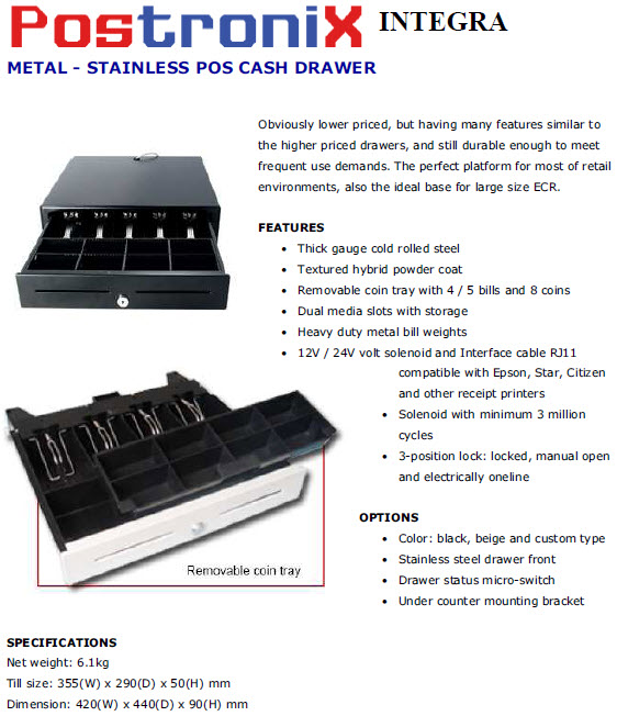 Cash Drawer Postronix Integra