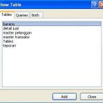 dialog show table