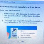 gagal mencatat registrasi system