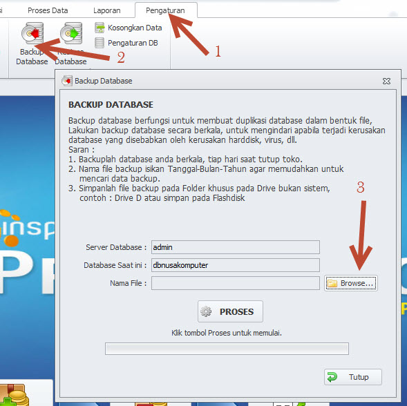 cara backup database