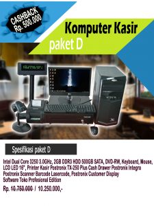 JUAL PERANGKAT KOMPUTER KASIR (PAKET D)