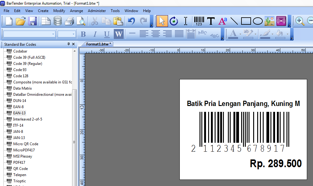 membuat label harga barcode