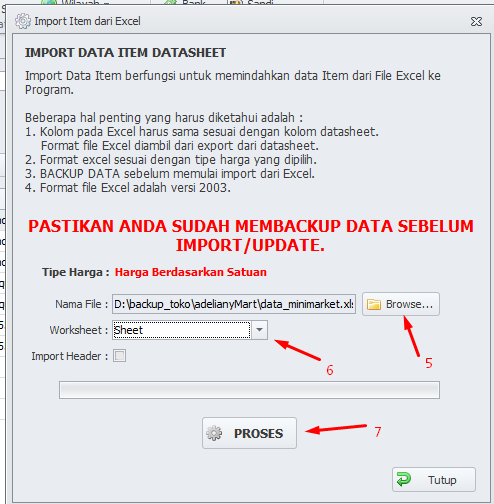 Import Data Item Multi Satuan
