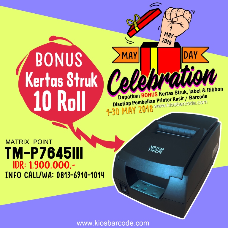 Promo Printer Matrix Point TMP7645 Plus Bonus Kertas Struk 10 roll Promo Printer Matrix Point TMP7645 Plus Bonus Kertas Struk 10 roll