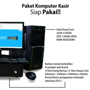 Paket Mesin Kasir Rakitan, Bonus Software Toko Siap Pakai
