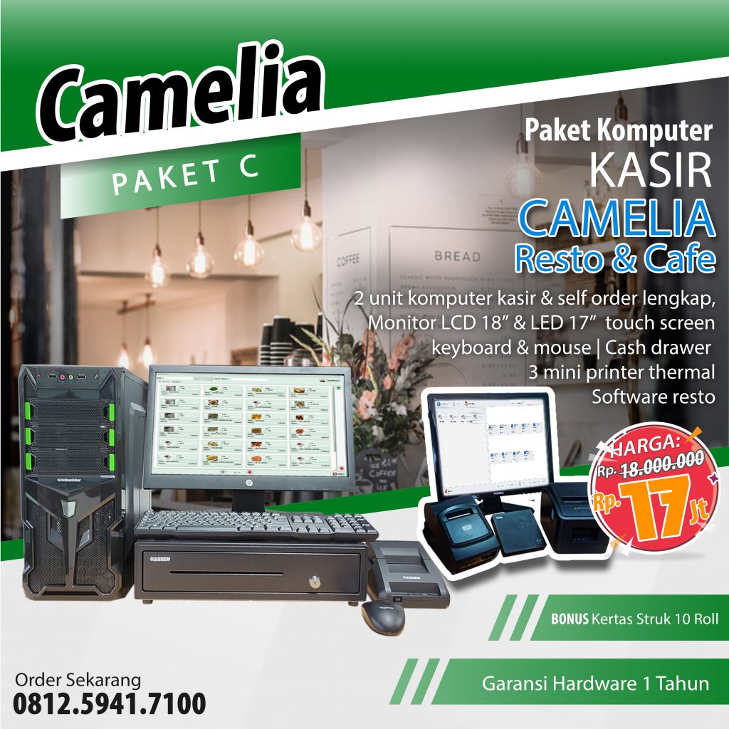 Mesin Kasir Camelia Paket C Resto & Cafe Mesin Kasir Camelia Paket C Resto & Cafe