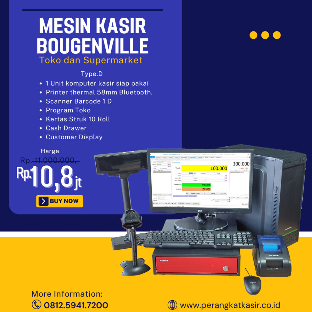 Mesin Kasir Bougenville Type D Siap Pakai Mesin Kasir Bougenville Type D Siap Pakai