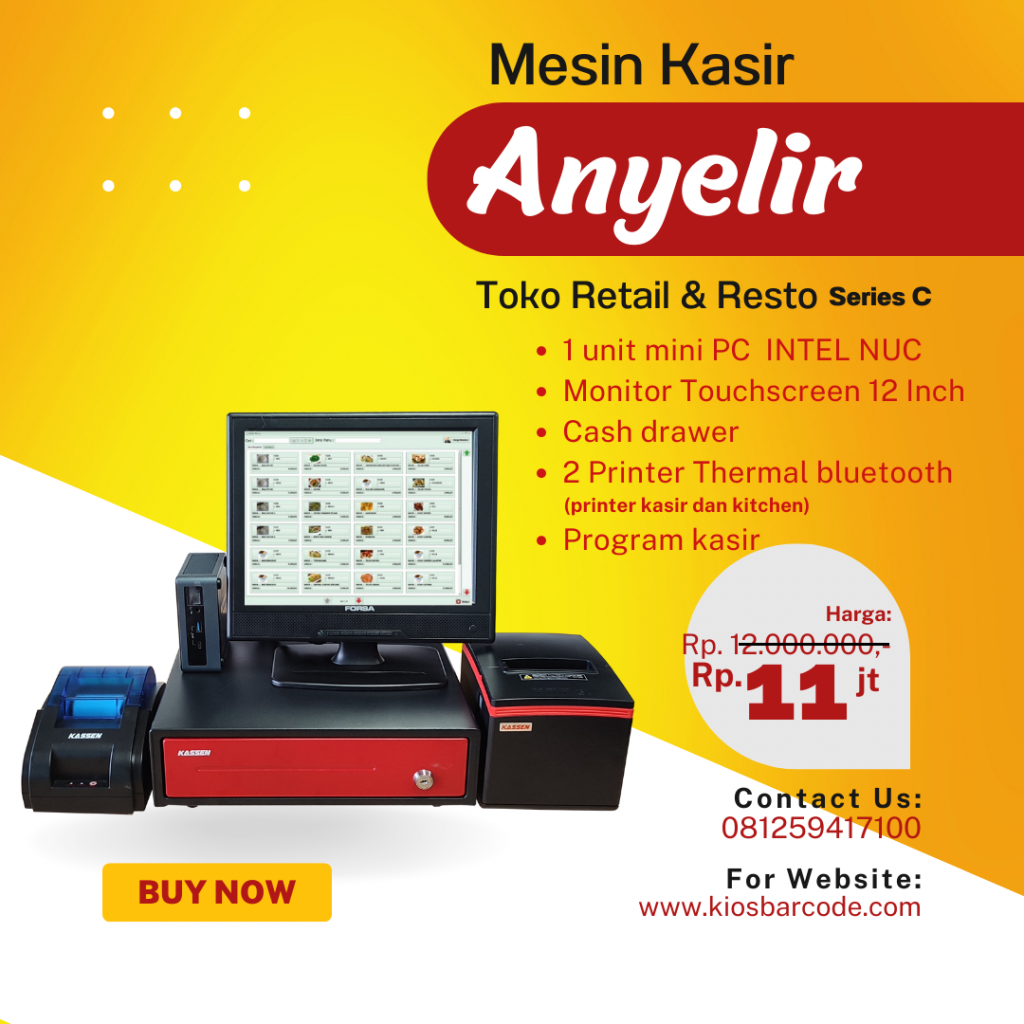 Mesin Kasir Anyelir Minimalis Cocok Untuk Resto dan Cafe type C Mesin Kasir Anyelir Minimalis Cocok Untuk Resto dan Cafe type C