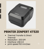ZENPERT 4T520: Barcode Printer Cepat dan Stabil untuk Mendukung Produktivitas Usaha